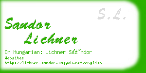 sandor lichner business card